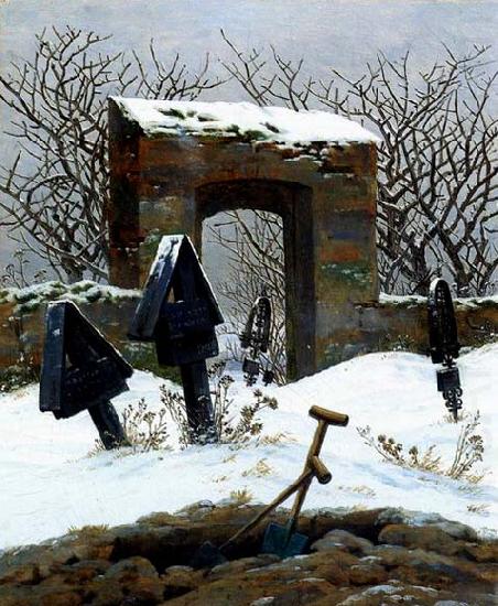 Caspar David Friedrich Graveyard under Snow china oil painting image